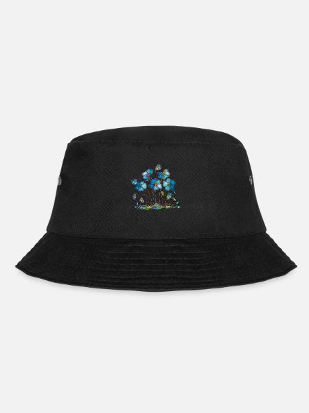 Blumen - Bucket Hat - Schwarz