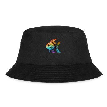 Fish Rainbow Drawing - Bucket Hat - black - Front - Lela (165cm)