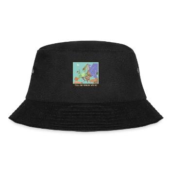 Reisekarte Europa - Bucket Hat - Schwarz - Vorne - Lela (165cm)