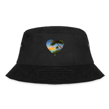 Sommerurlaub Insel Sonne Palme Strand Palmen - Bucket Hat - Schwarz - Vorne - Lela (165cm)