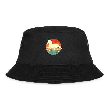 Vintage Retro Horse Sunset For Horse Lovers - Bucket Hat - black - Front - Lela (165cm)
