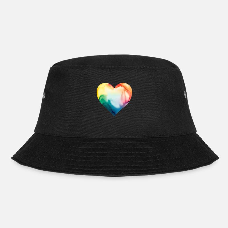 Lgbt Herz Regenbogen - Bucket Hat - Schwarz