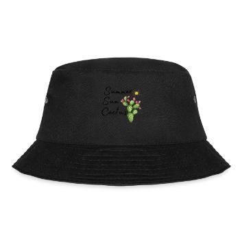 Sommer Sonne und Kaktus Aufkleber Design Wüste - Bucket Hat - Schwarz - Vorne - Lela (165cm)