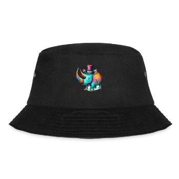 Chilliges Nashorn: Ein stilvolles Nashorn - Bucket Hat - Schwarz - Vorne - Lela (165cm)