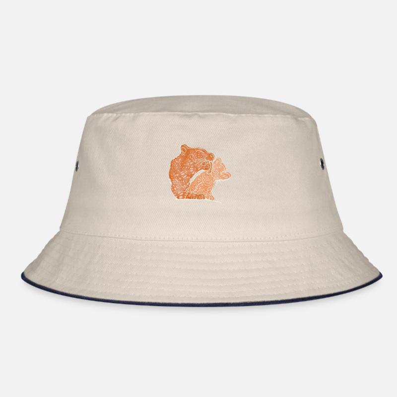 "Leopard", Boho Line Art Design, Series "Big 5" Bucket Hat