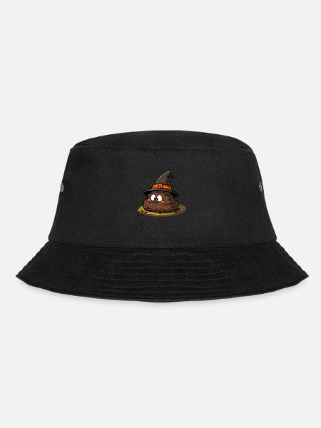 Funny Halloween poop pile with witch hat. - Bucket Hat - black