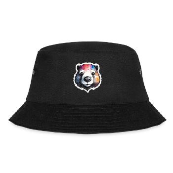 Biber Cool und Cool bunte Aquarelle - Bucket Hat - Schwarz - Vorne - Lela (165cm)