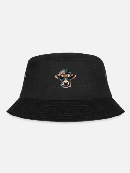 Kuh Design für Bauern & Bäuerinnen. Landwirt - Bucket Hat - Schwarz