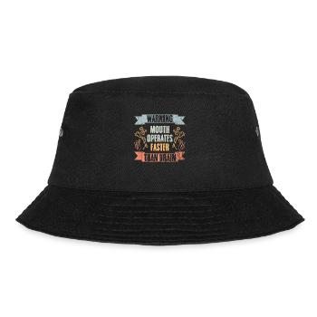 Warning Mouth Operates Faster Than Brain Vintage - Bucket Hat - black - Front - Lela (165cm)