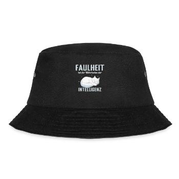 Faulheit ist der Närboden der Intelligenz - Bucket Hat - Schwarz - Vorne - Lela (165cm)