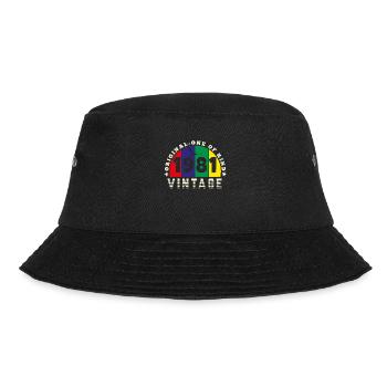 Jahrgang 1981 Retro - Bursdag - Bucket Hat - Schwarz - Vorne - Lela (165cm)