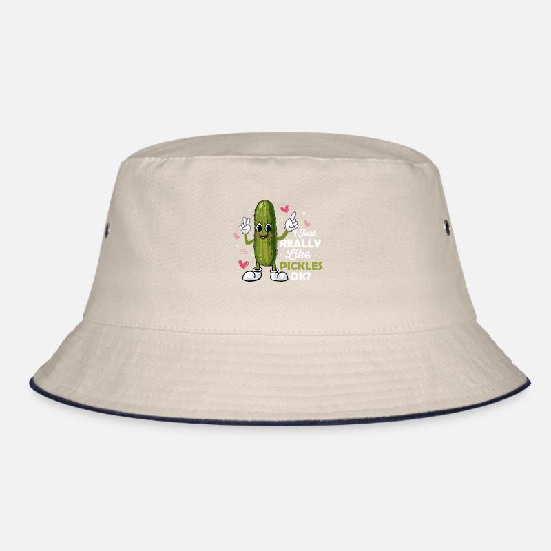 I Just Really Like Pickles, Ok? Cucumber Vegan Pic Bucket Hat
