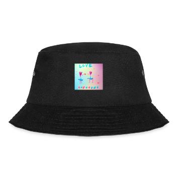 Autistic Art – Liebe - Bucket Hat - Schwarz - Vorne - Lela (165cm)