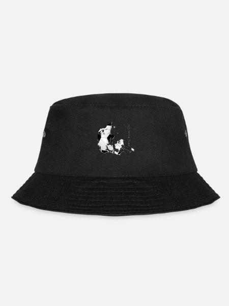 Dänemark Landkarte umrahmt echten Fußball EN - Bucket Hat - Schwarz