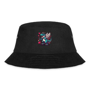 T-Rex mit Pfeil und Bogen Dinosaurier Valentinstag - Bucket Hat - Schwarz - Vorne - Lela (165cm)