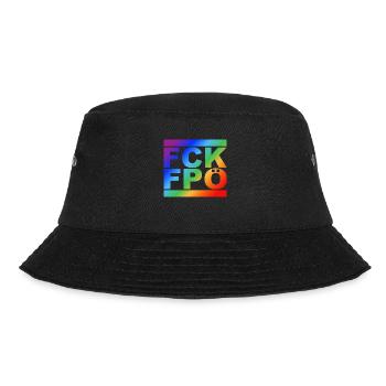 FCK FPÖ - LGBTQ - Zeichen setzen gegen Rechts - Bucket Hat - Schwarz - Vorne - Lela (165cm)