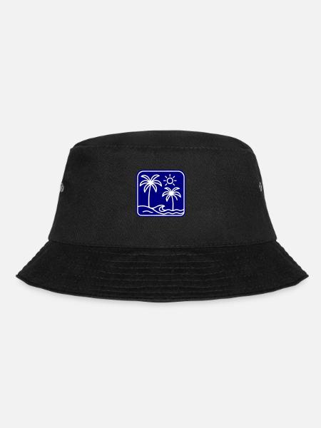 Insel Sommer Meer Palmen - Bucket Hat - Schwarz