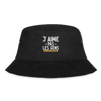 J’aime pas les gens T-shirt drôle français - Bob - noir - Devant - Lela (165cm)