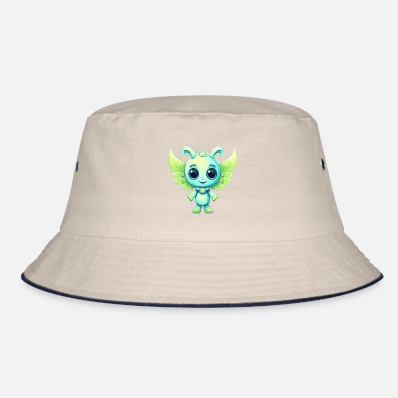 Alien im Comic-Stil als Engel mit Flügeln Bucket Hat
