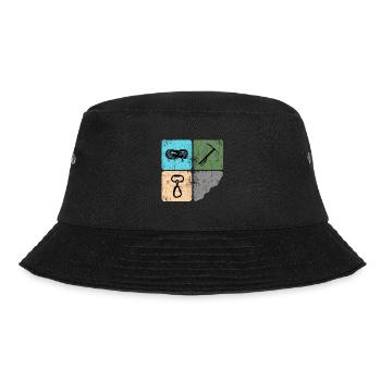 Klettern Bergsteiger Bergfex Eispickel - Bucket Hat - Schwarz - Vorne - Lela (165cm)