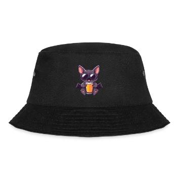 Fledermaus Apres Ski Bier Comic - Bucket Hat - Schwarz - Vorne - Lela (165cm)