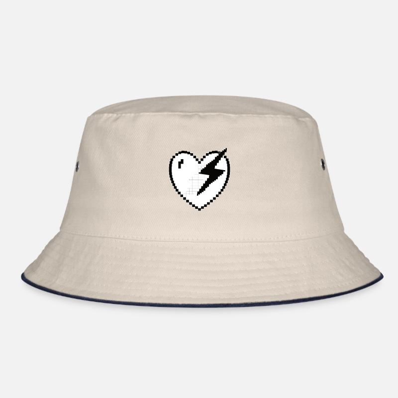 Herz Blitz Pixel Gamer Geschenk Bucket Hat