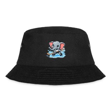Elefant als Eishockeyspieler - Bucket Hat - black - Front - Lela (165cm)