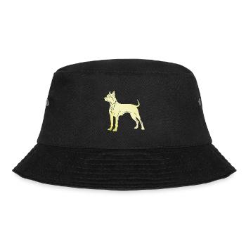 Pit Terrier Hund Silhouette - Bucket Hat - Schwarz - Vorne - Lela (165cm)