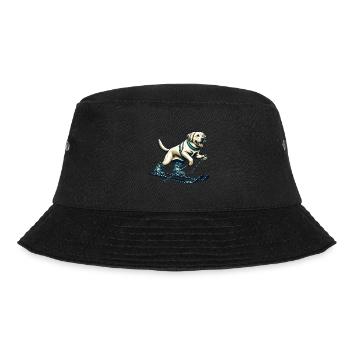 Dog Labrador Retriever Skiing Skier - Bucket Hat - black - Front - Lela (165cm)