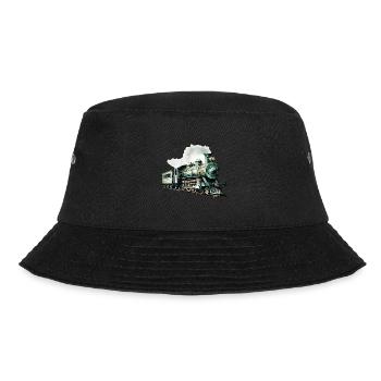 Polygonale Pracht: Die kunstvolle Dampflok - Bucket Hat - Schwarz - Vorne - Lela (165cm)