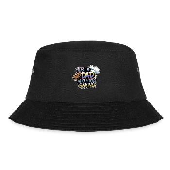 Dad loves to bake bread - Dad is our baker - Bucket Hat - black - Front - Lela (165cm)
