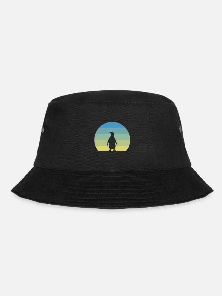 Retro Grün Pinguin - Bucket Hat - Schwarz