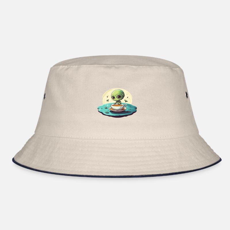 Green Alien Coffee Coffee Drinker Bucket Hat