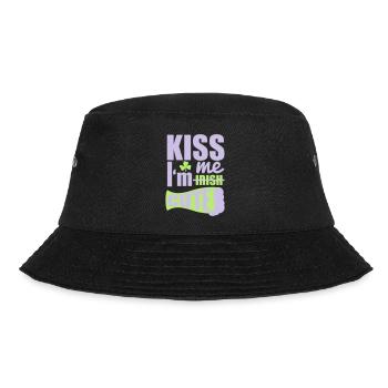 St. Patrick'S Day: KISS ME I'M CUTE - Bucket Hat - Schwarz - Vorne - Lela (165cm)