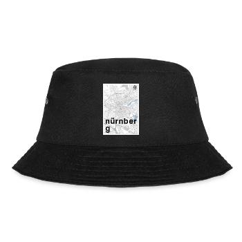 Nürnberg Hipster Stadt Karte schwarz weiß - Bucket Hat - Schwarz - Vorne - Lela (165cm)