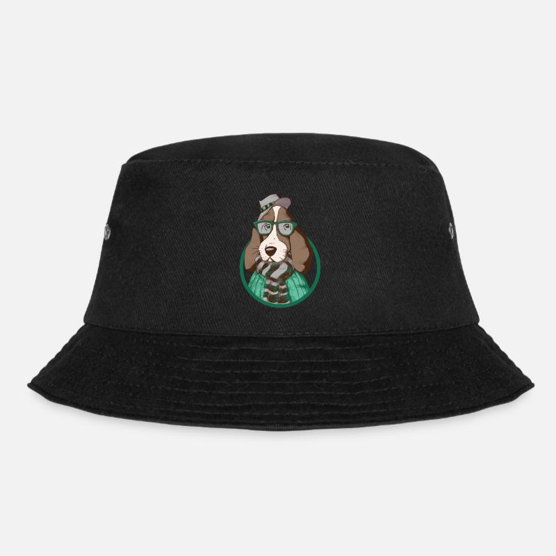Hund mit HuT - Bucket Hat - Schwarz