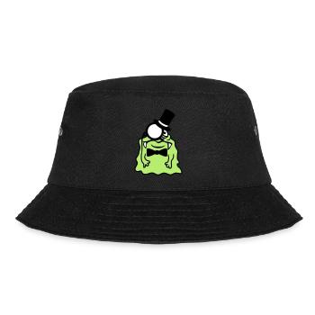 sir herr gentlemen zylinder monokel reich glibber - Bucket Hat - Schwarz - Vorne - Lela (165cm)