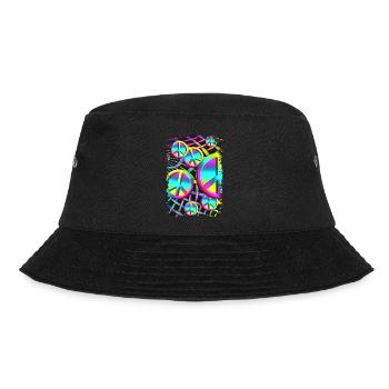 colourful PEACE web - Bucket Hat - Schwarz - Vorne - Lela (165cm)