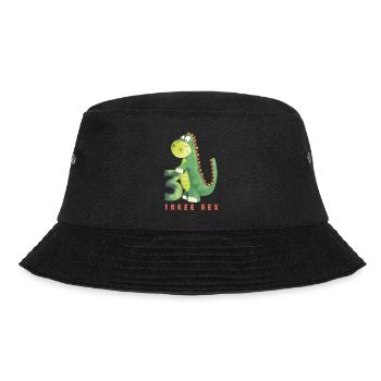 Three Rex I Dino 3 years I 3rd birthday I Three - Bucket Hat - black - Front - Lela (165cm)