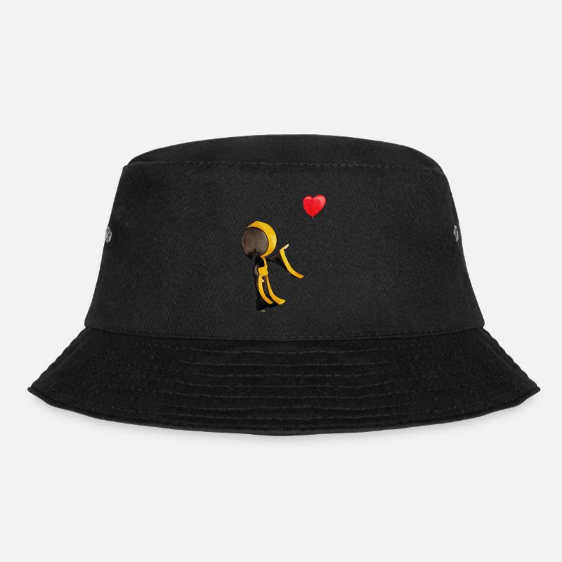 Münchner Kindl mit Luftballon in Herzform - Bucket Hat - Schwarz