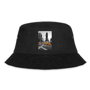 NYC Yellow Cabs Flat Iron Building - Bucket Hat - Schwarz - Vorne - Lela (165cm)