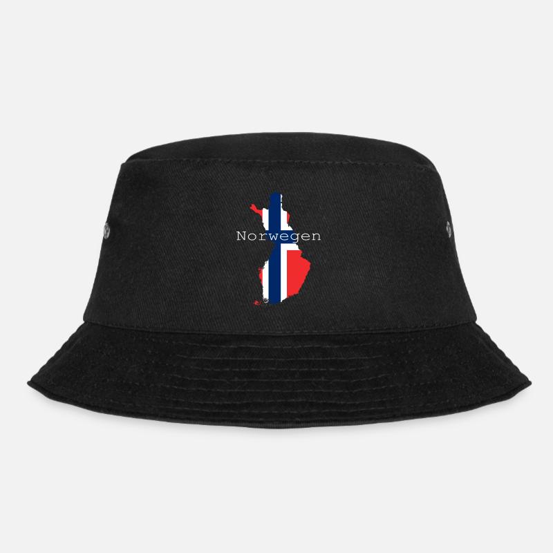 norwegen flagge - Bucket Hat - Schwarz