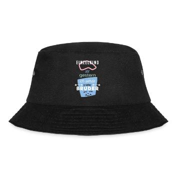 Einzelkind, Ich werde Bruder, lustiger Spruch - Bucket Hat - Schwarz - Vorne - Lela (165cm)