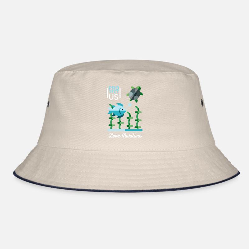 Sea turtle and fish, nature conservation Bucket Hat