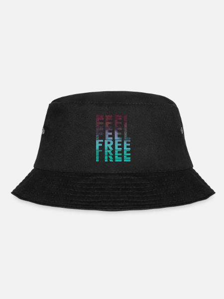 Feel Free Fühl dich Frei Lebensgefühl Spruch - Bucket Hat - Schwarz