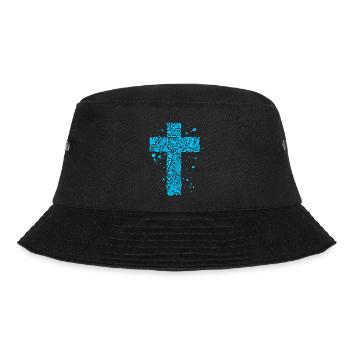 blue cross graffiti - Bucket Hat - black - Front - Lela (165cm)