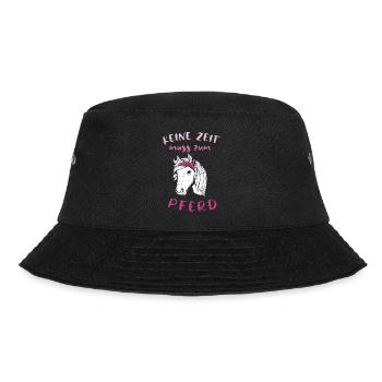 Keine Zeit Muss Zum Pferd Spruch Reiterin Geschenk - Bucket Hat - Schwarz - Vorne - Lela (165cm)