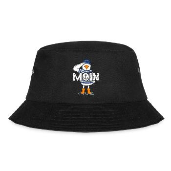 Moin Möwe Seemann Friese Northern Germany Saying - Bucket Hat - black - Front - Lela (165cm)
