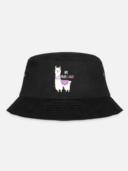Kein ProbLlama Lama Funny Animal Cartoon - Bucket Hat - Schwarz