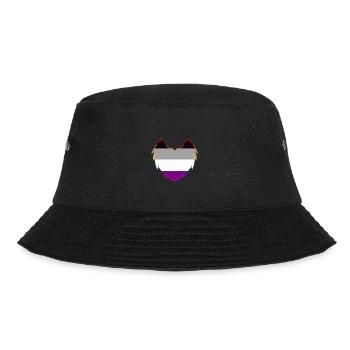 Asexual heart - Bucket Hat - Schwarz - Vorne - Lela (165cm)